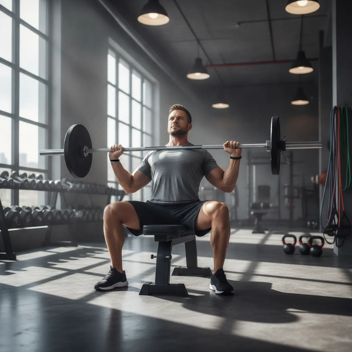 Programme push pull legs pour débutant illustré par un pratiquant à la salle de musculation
